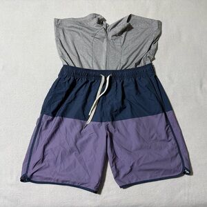 Fair‎ Harbor Mens XL Lined Shorts Swim Trunks Purple Blue
